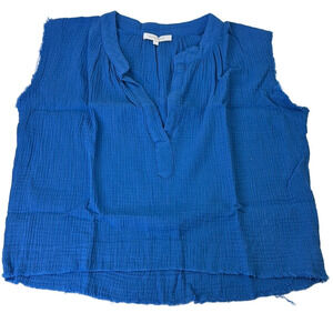 Olivaceous Royal Blue Sleeveless Tank Top